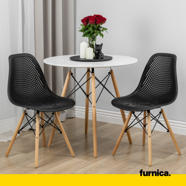 White and hot sale timber dining chairs