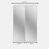 2x Sliding Wardrobe Doors - H: up to 2500mm W: 1800mm - Mirror