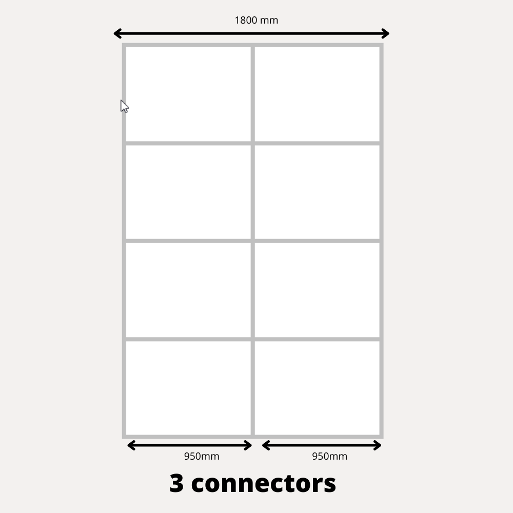 2x Sliding Wardrobe Doors - H: up to 2500mm W: 1800mm - Lacobel