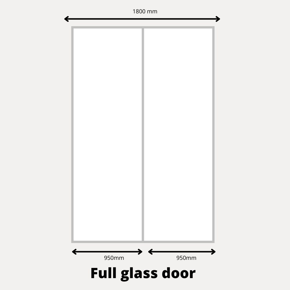 2x Sliding Wardrobe Doors - H: up to 2500mm W: 1800mm - Lacobel