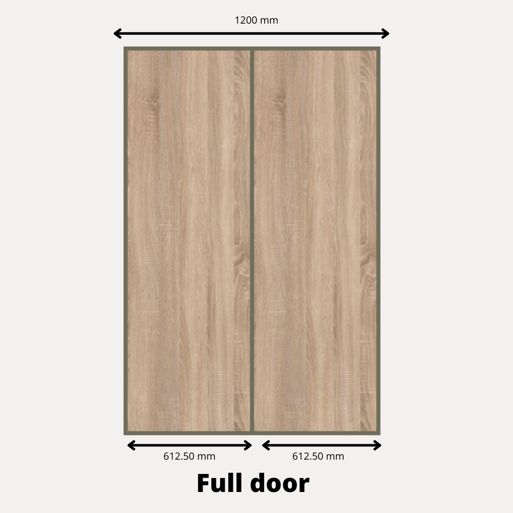 2x Sliding Wardrobe Doors - H: up to 2750mm W: 1200mm - MFC