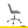 EDMONDO- Quilted Velour Velvet Office Chair with Silver Chrome Legs - Grey