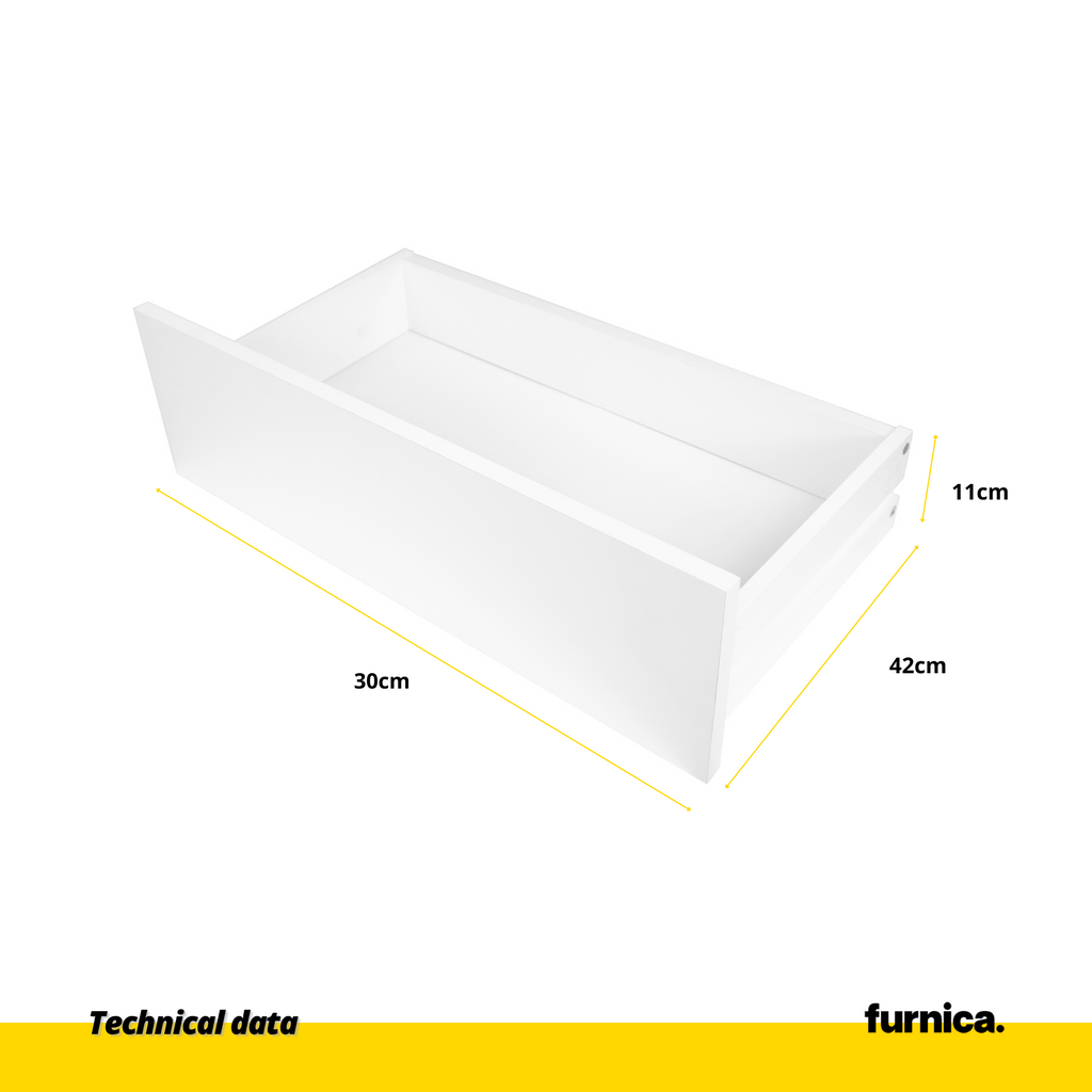 CUBA - Computer Desk with 6 Push to Open Drawers and Keyboard Tray H78cm W130cm D50cm - White Matt