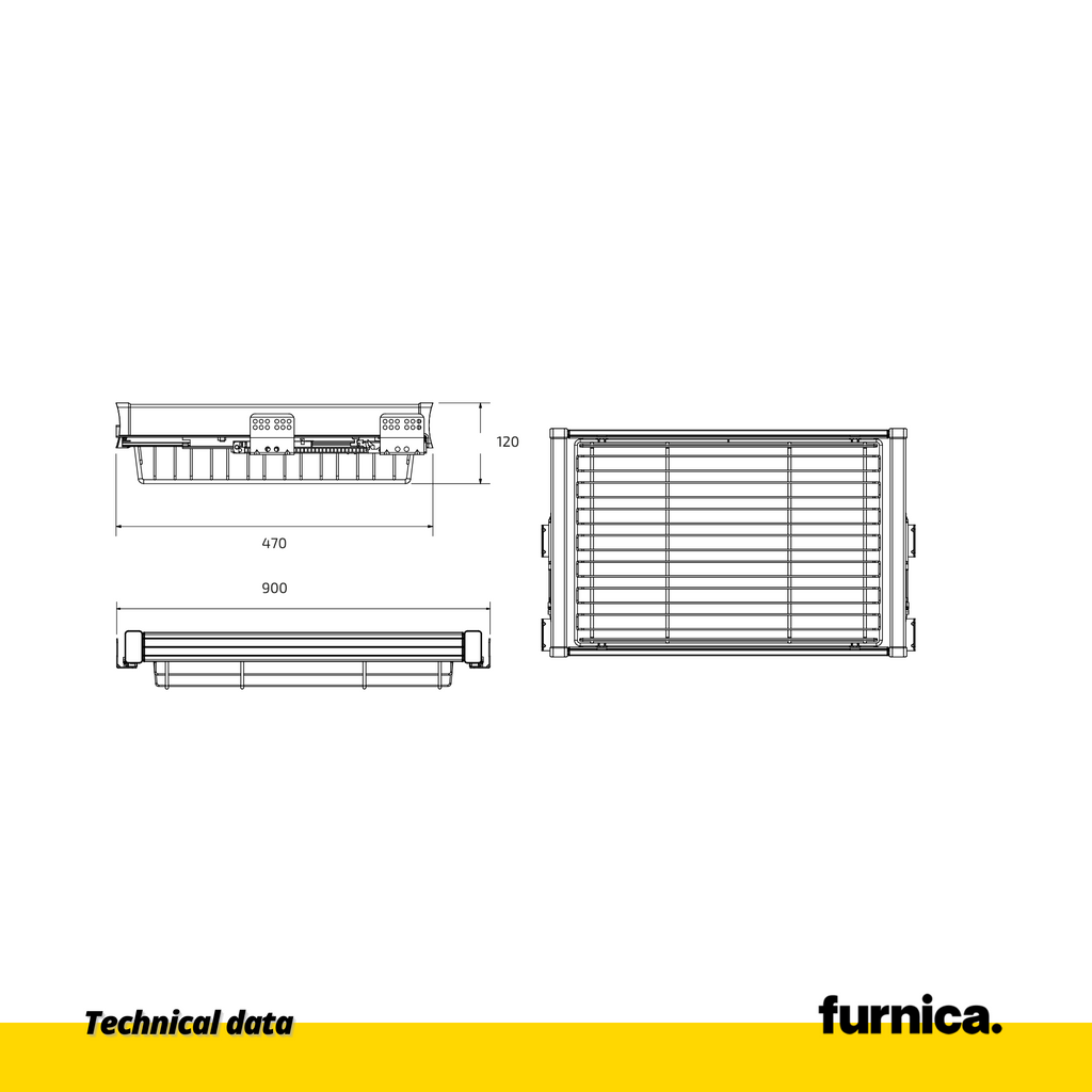 Pull Out Storage Baskets for 90 cm Cabinet Soft-Close - Single Shelf - Chrome