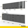 RENO - Kitchen Set - Wotan Oak / White Matt with Worktop - 8 Units - 260 cm