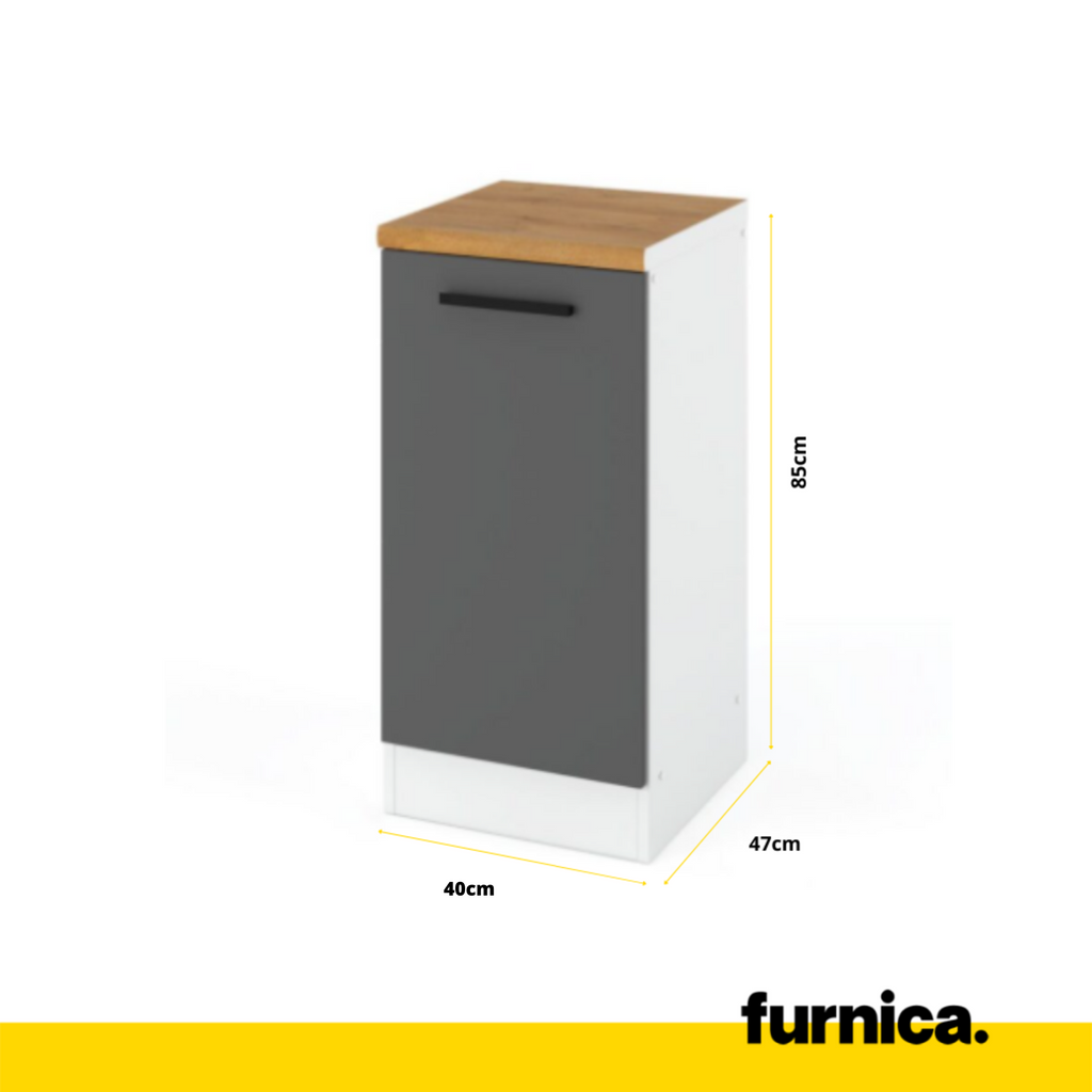RENO - Kitchen Set - Wotan Oak / White Matt with Worktop - 8 Units - 260 cm