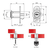 Cabinet Lock for Slidable Doors 19x24mm, Chrome