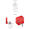 Cabinet Lock with Hook Cam Plate 19x25mm, Chrome