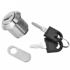 Cabinet Lock with Straight Cam Plate 19x16mm, Chrome