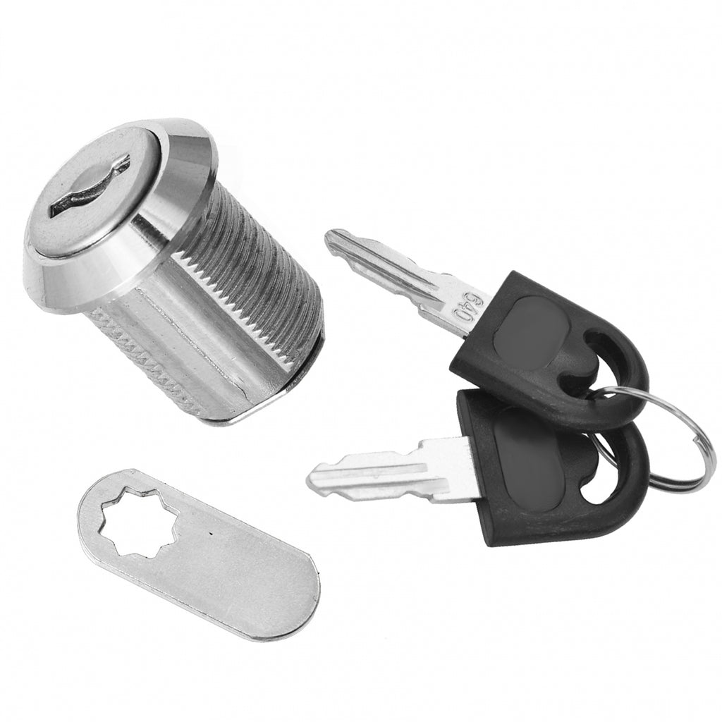 Cabinet Lock with Straight Cam Plate 19x20mm, Chrome