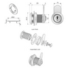 Cabinet Lock with Straight Cam Plate 19x20mm, Chrome