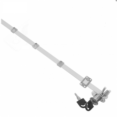 Central Lock for 5 Drawers 19x20mm, 1200mm Strip, Chrome