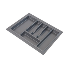 Cutlery Tray for Drawer, Cabinet Width: 600mm, Depth: 430mm - Metallic