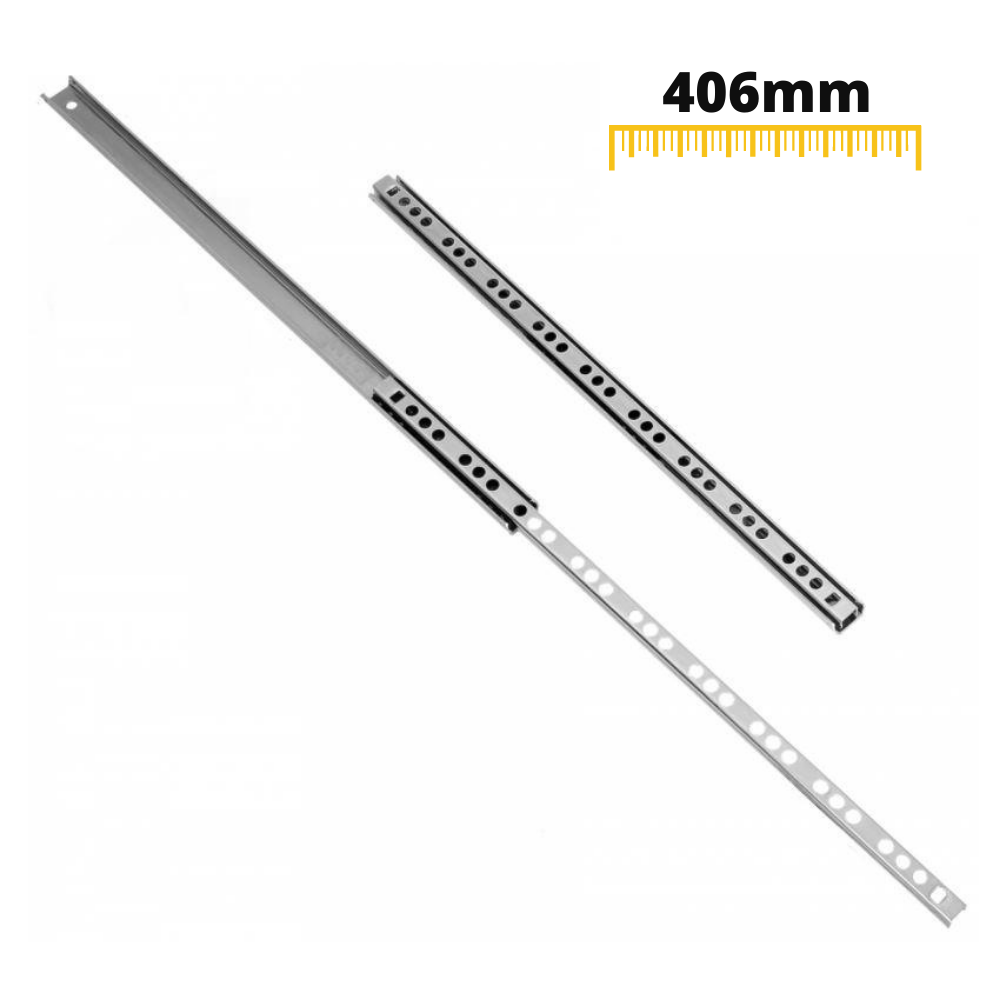 Drawer runners ball bearing 406mm - H17 (right and left side)