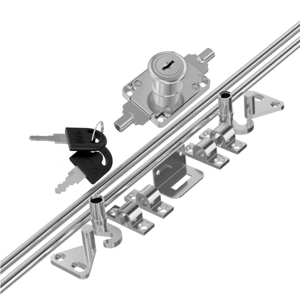 Extending bar lock 19x22mm, 2 bars L1000mm, Chrome Furnica