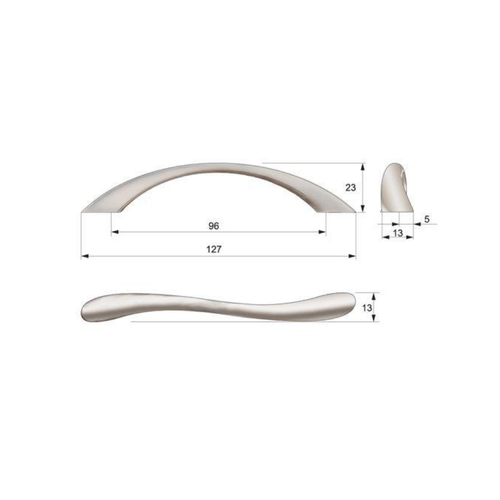 Furniture handle 96mm UZ05 - Satin