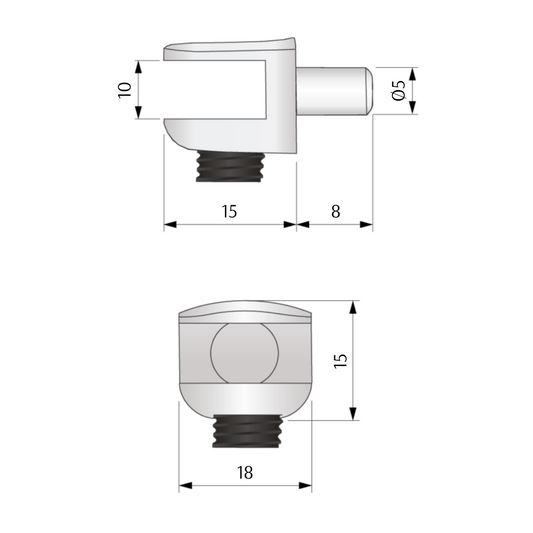 Glass Shelf Clamping Support Bracket Ø5mm