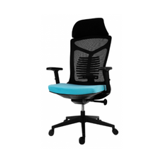 FILIPPO II - Office Chair Covered With High-Quality Micro Mesh - Black/Blue H129cm W68cm