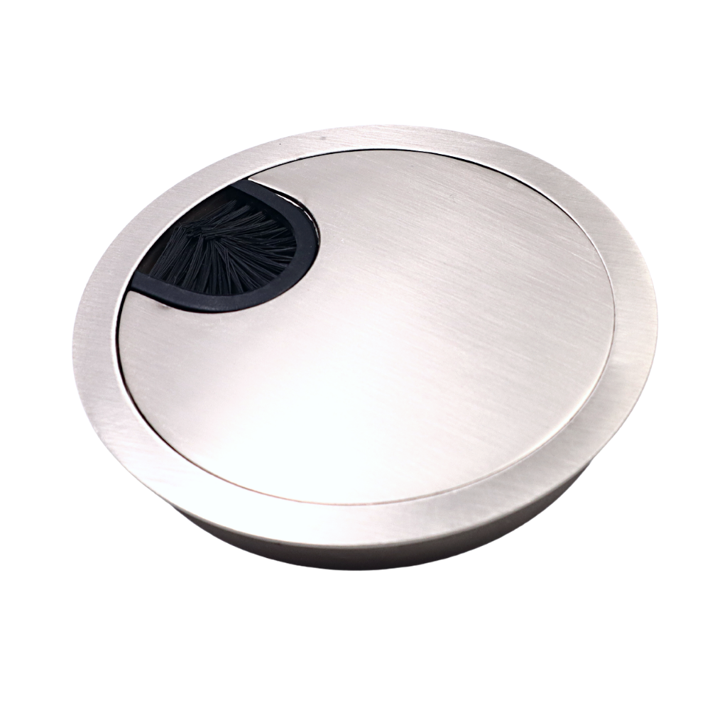 Metal Cable Grommet 80mm - Brushed Steel