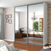 2x Sliding Wardrobe Doors - H: up to 2500mm W: 1800mm - Mirror