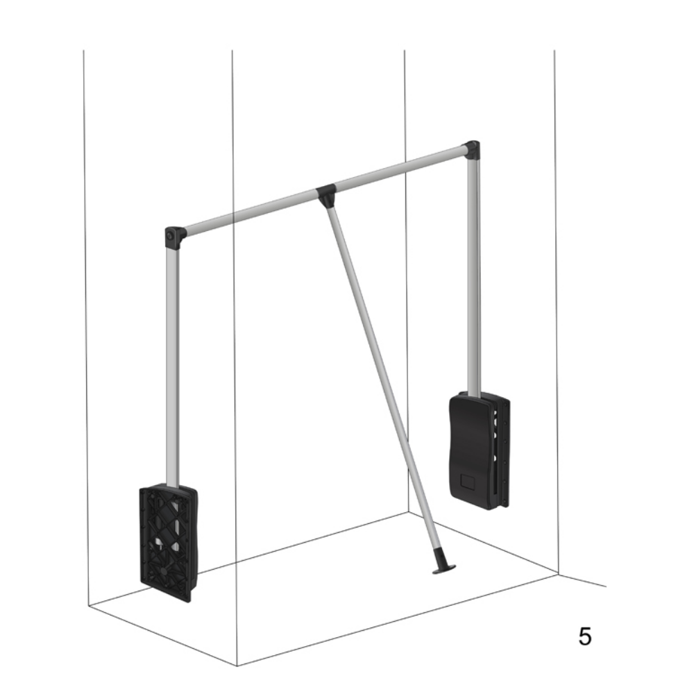 Pull Down Wardrobe Rail 450-600mm