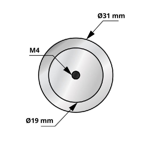 Round Cabinet Knob - Brushed Steel
