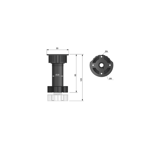 Kitchen Cabinet Leg 100mm - Black