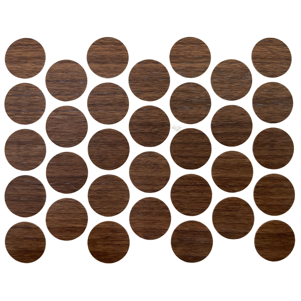 Screw cover caps Self-Adhesive - Italian Walnut 18mm
