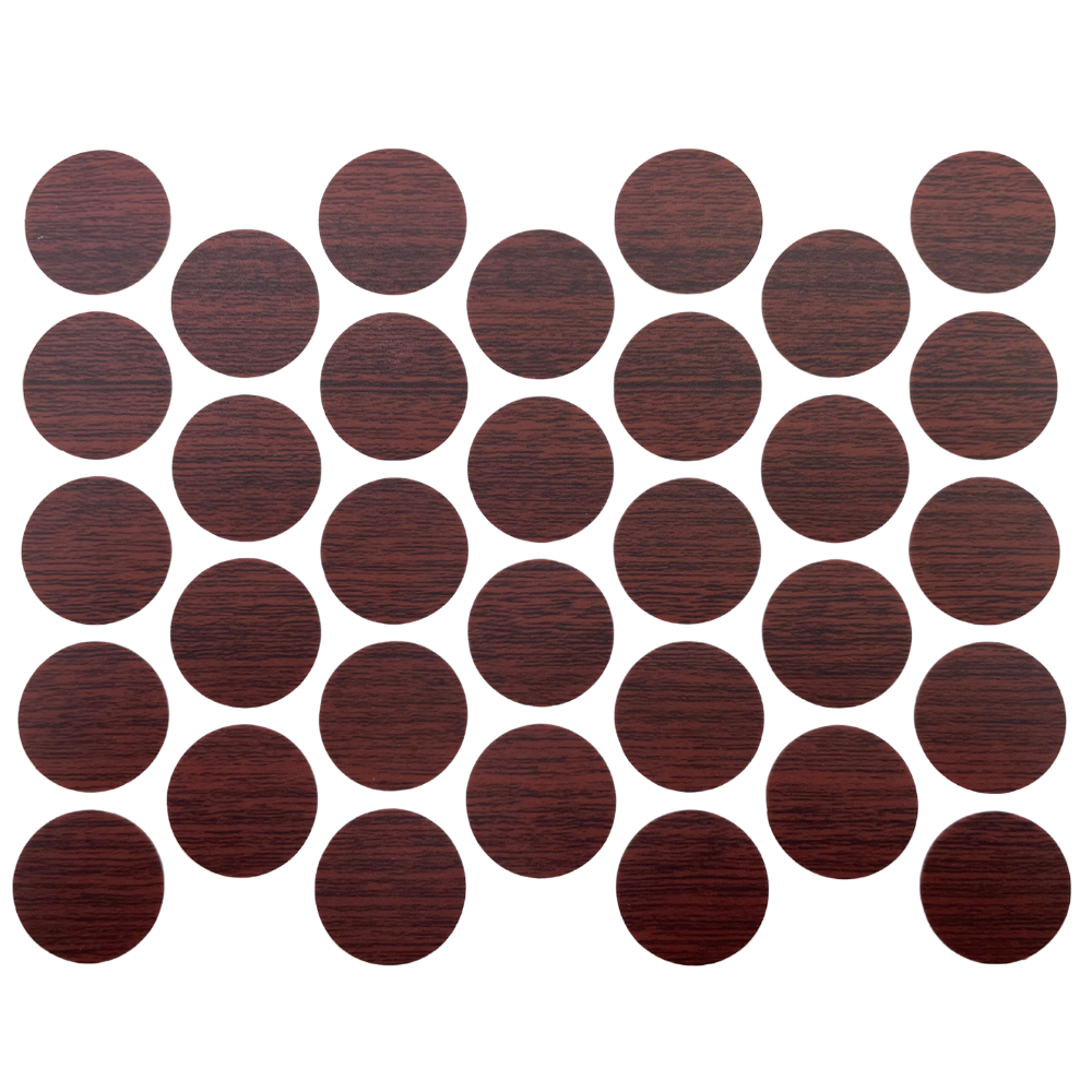 Screw cover caps Self-Adhesive - Mahogany 18mm