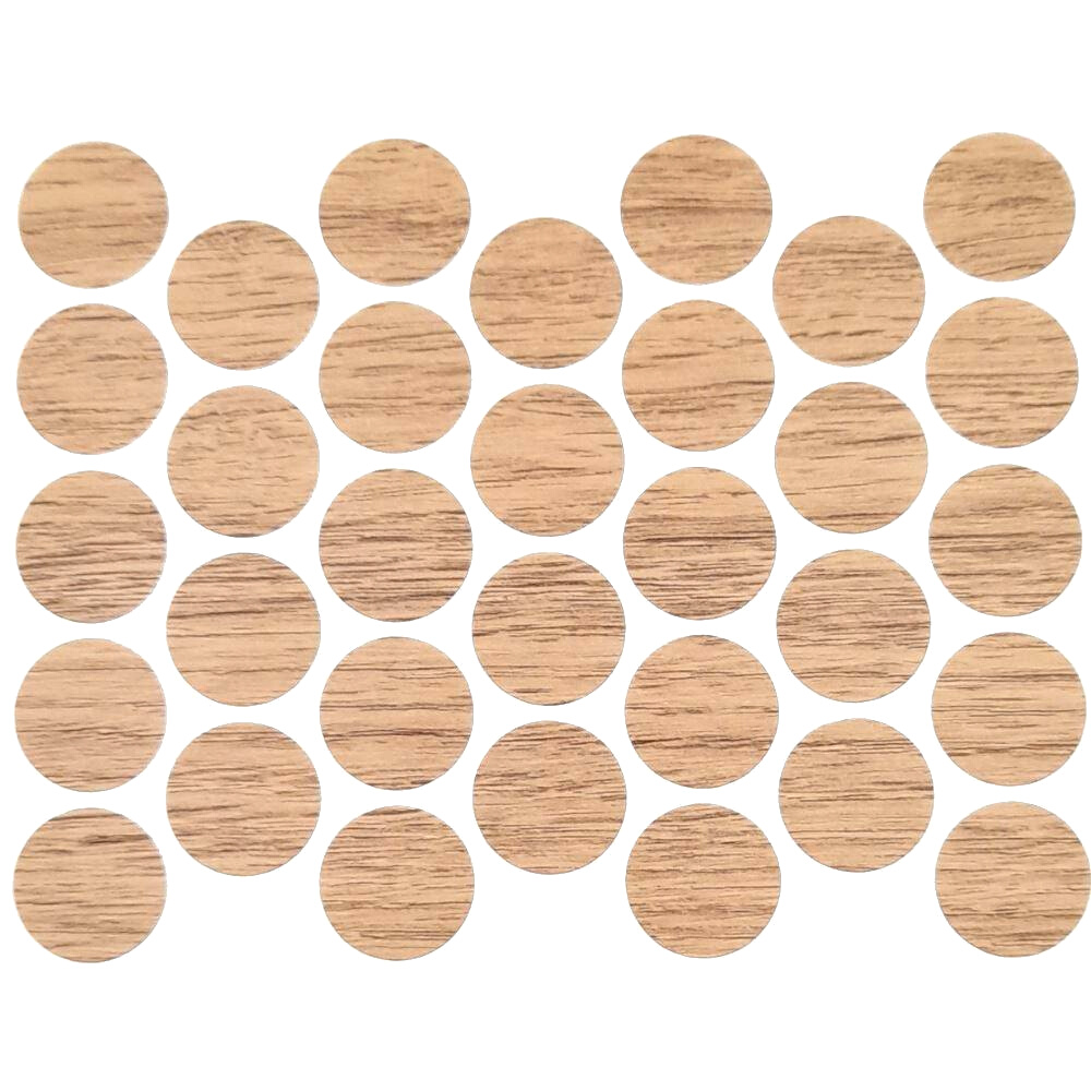Screw cover caps Self-Adhesive - Oak Halifax 18mm