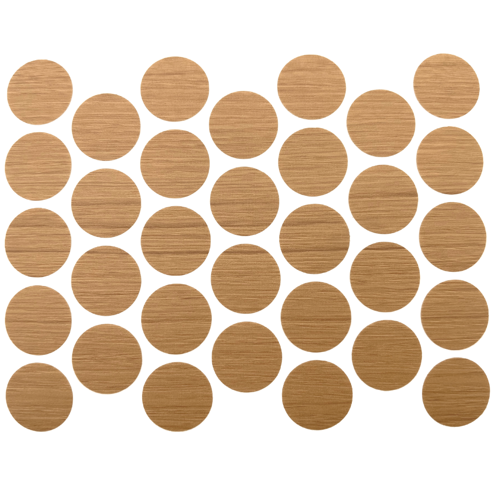 Screw cover caps Self-Adhesive - Teak 18mm