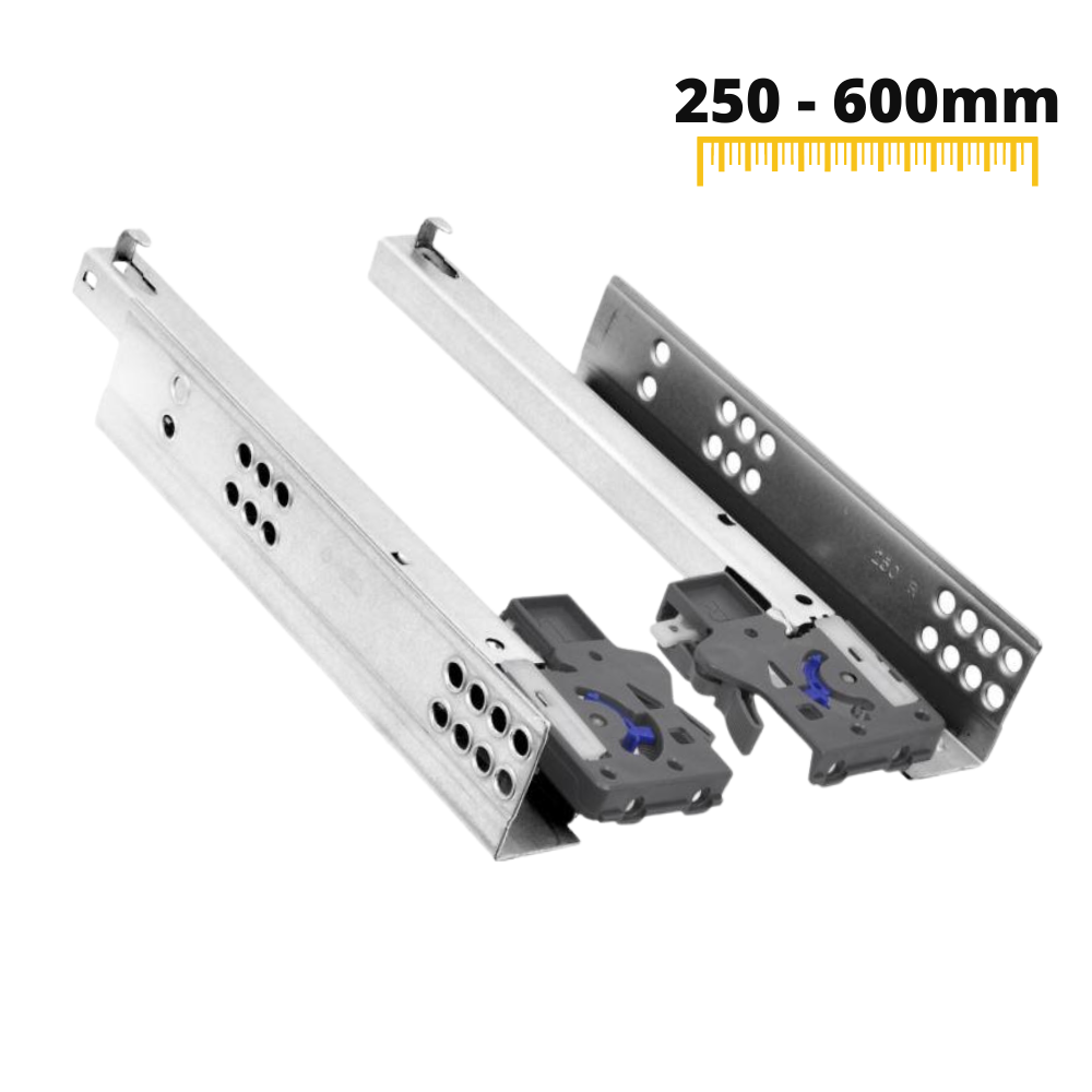 Set of Soft-Close Concealed Undermount Slides, 3/4 Extension
