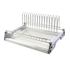 Single Dish Rack Kitchen Cabinet - Chrome - 400mm