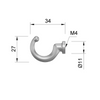 Single Hanger Hook - Aluminum