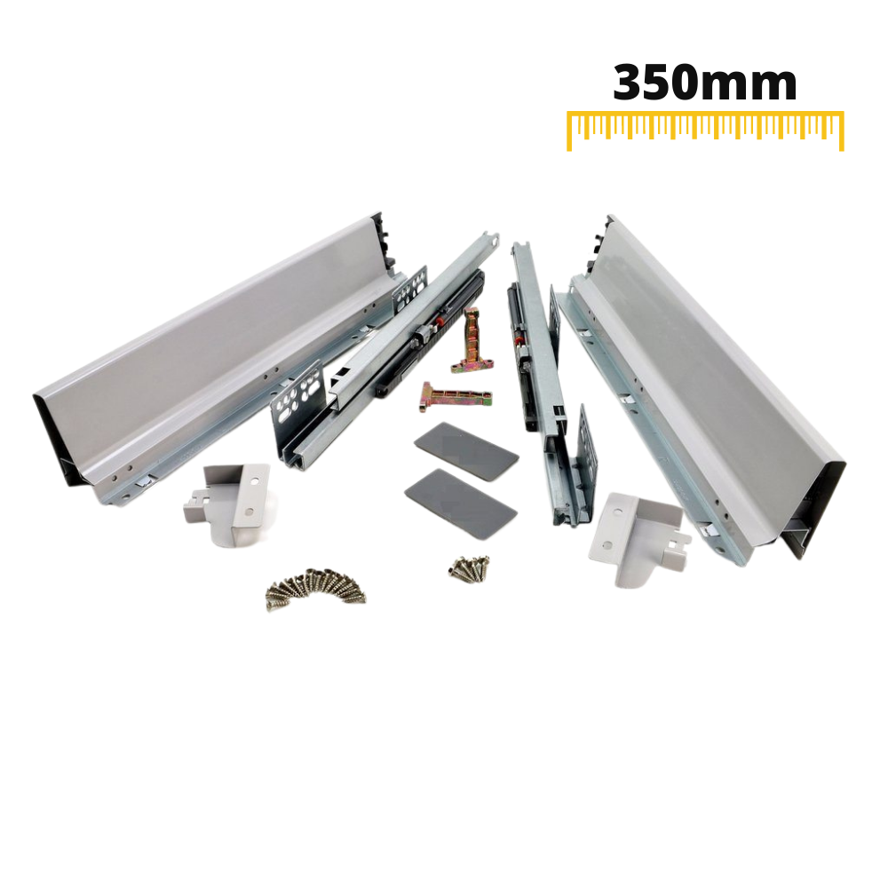 Soft-Close Drawer System, LOW, H: 68mm, Silver 350mm