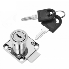 Square Furniture Lock 19x22mm, Identical Key Version, Chrome