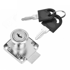 Square Furniture Lock 19x22mm, Nickel