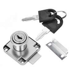 Square Furniture Lock 19x22mm, Nickel