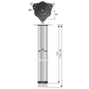 Adjustable Furniture Leg 710mm - Steel Mounting Plate - White