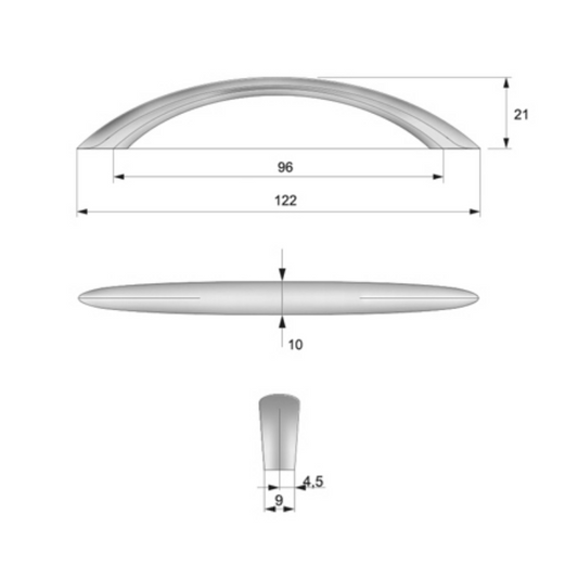 Furniture handle 96mm UZ04 - Aluminum