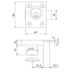 Furniture lock 22x21mm