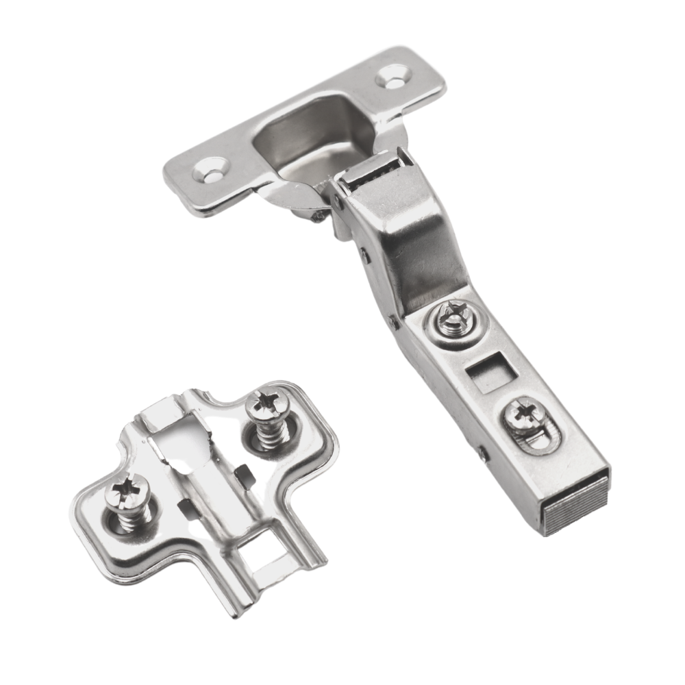 Soft-Close Hinge, H0 Mounting Plate with EURO Screws, Flush Doors