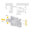 Adjustable cabinet bracket, L+R - 3D Premium - Brown