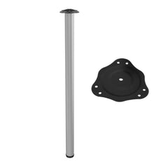 Adjustable Furniture Leg 1100mm - Steel Mounting Plate - Aluminum