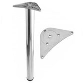 Adjustable Furniture Leg 1100mm - ZnAl Mounting Plate - Chrome