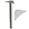 Adjustable Furniture Leg 710mm - ZnAl Mounting Plate - Satin