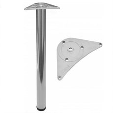 Adjustable Furniture Leg 820mm - ZnAl Mounting Plate - Brushed Nickel