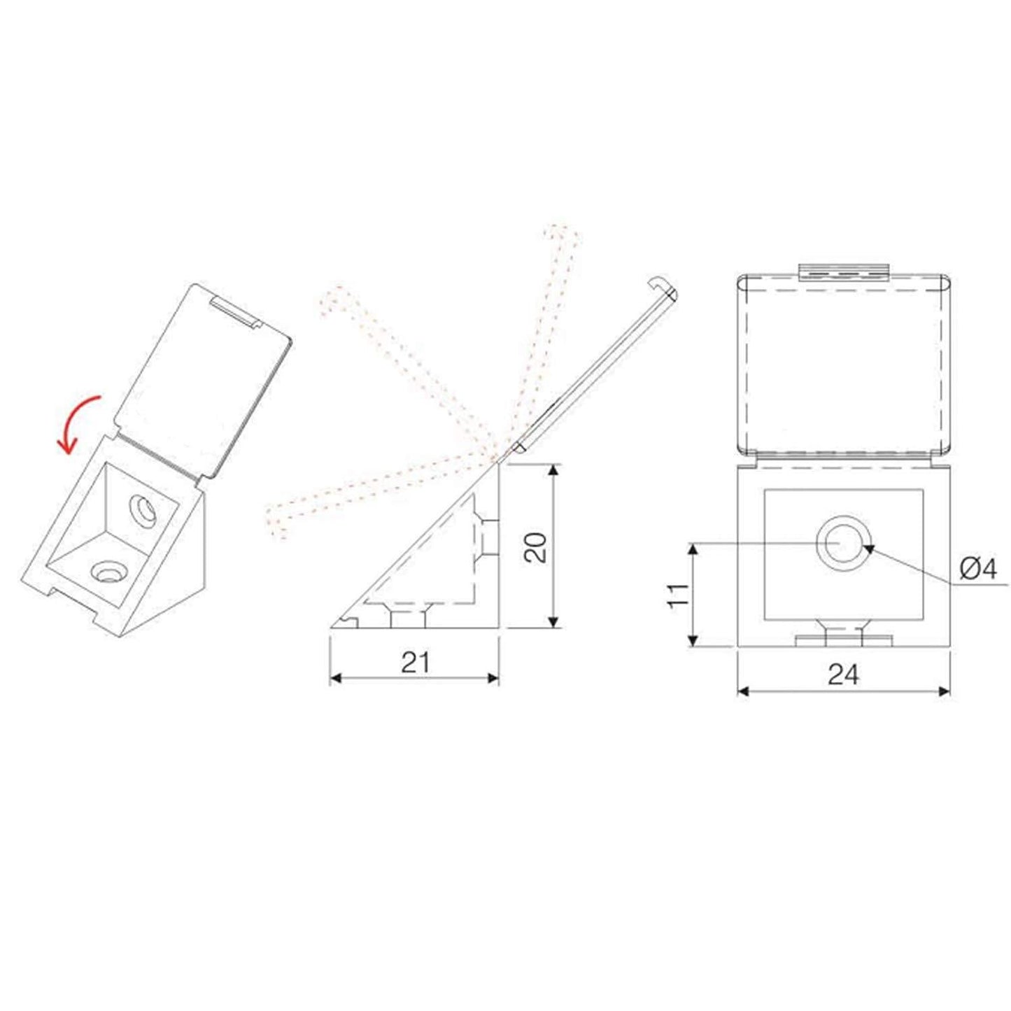Cabinet corner braces plastic - White 1000pcs Furnica