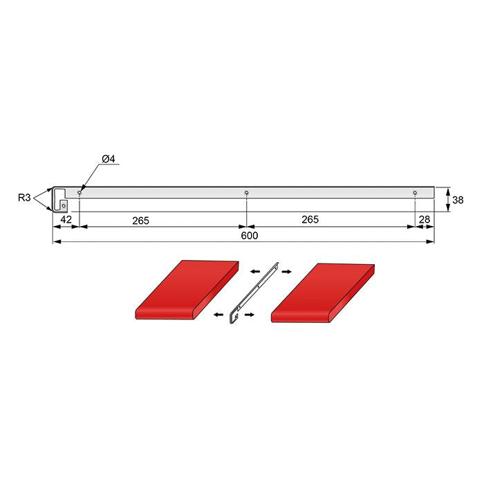 Connector Strip for 38mm Worktop R-3 NTP