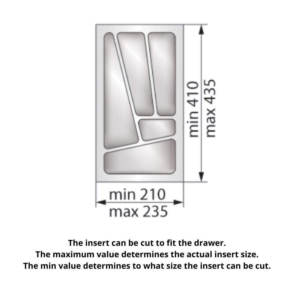 Cutlery Tray for Drawer, Cabinet Widths: 300mm, Depth: 430mm, White